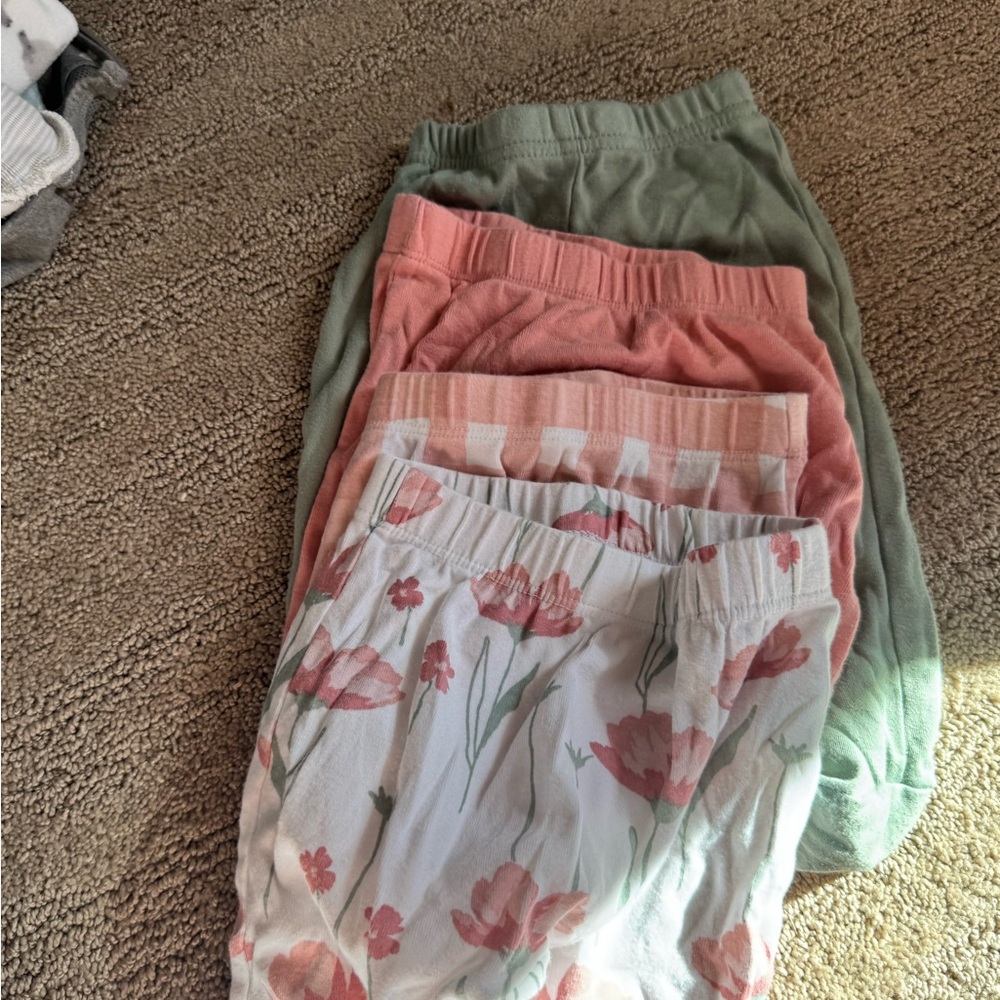Floral and Solid Pajama Shorts Set